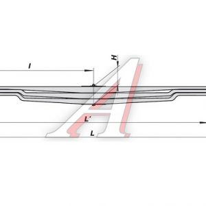 Рессора передняя 3-х листовая L=1980мм. I=950мм (ОАО ЧМЗ)
